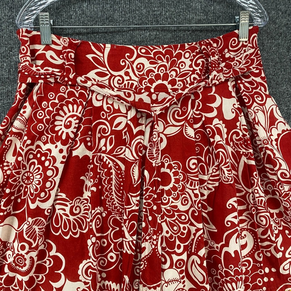 Ivy Jane Skirt Womens 12 Red Pleated Flowy Peasant Boho Cottagecore Gypsy Casual - Picture 2 of 9